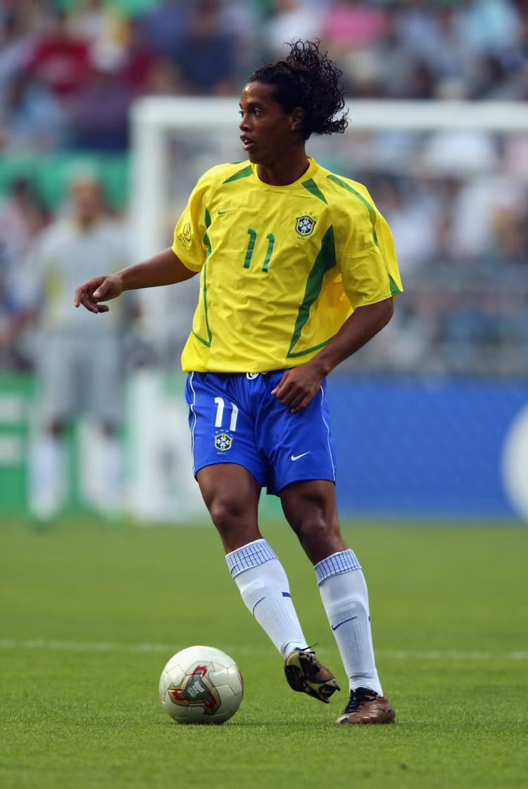 Brazil 2002 Ronaldinho Home Jersey