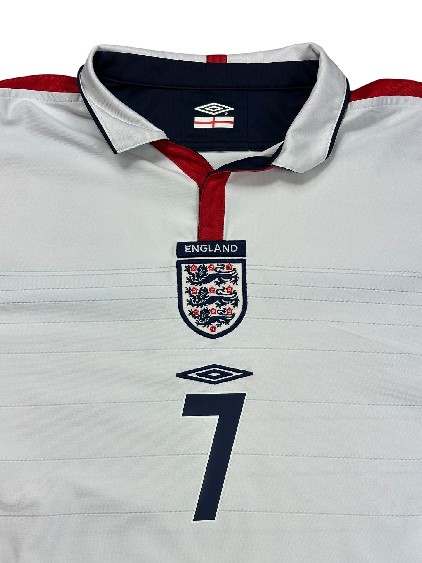 England 2003/05 Beckham Long Sleeve Home Jersey