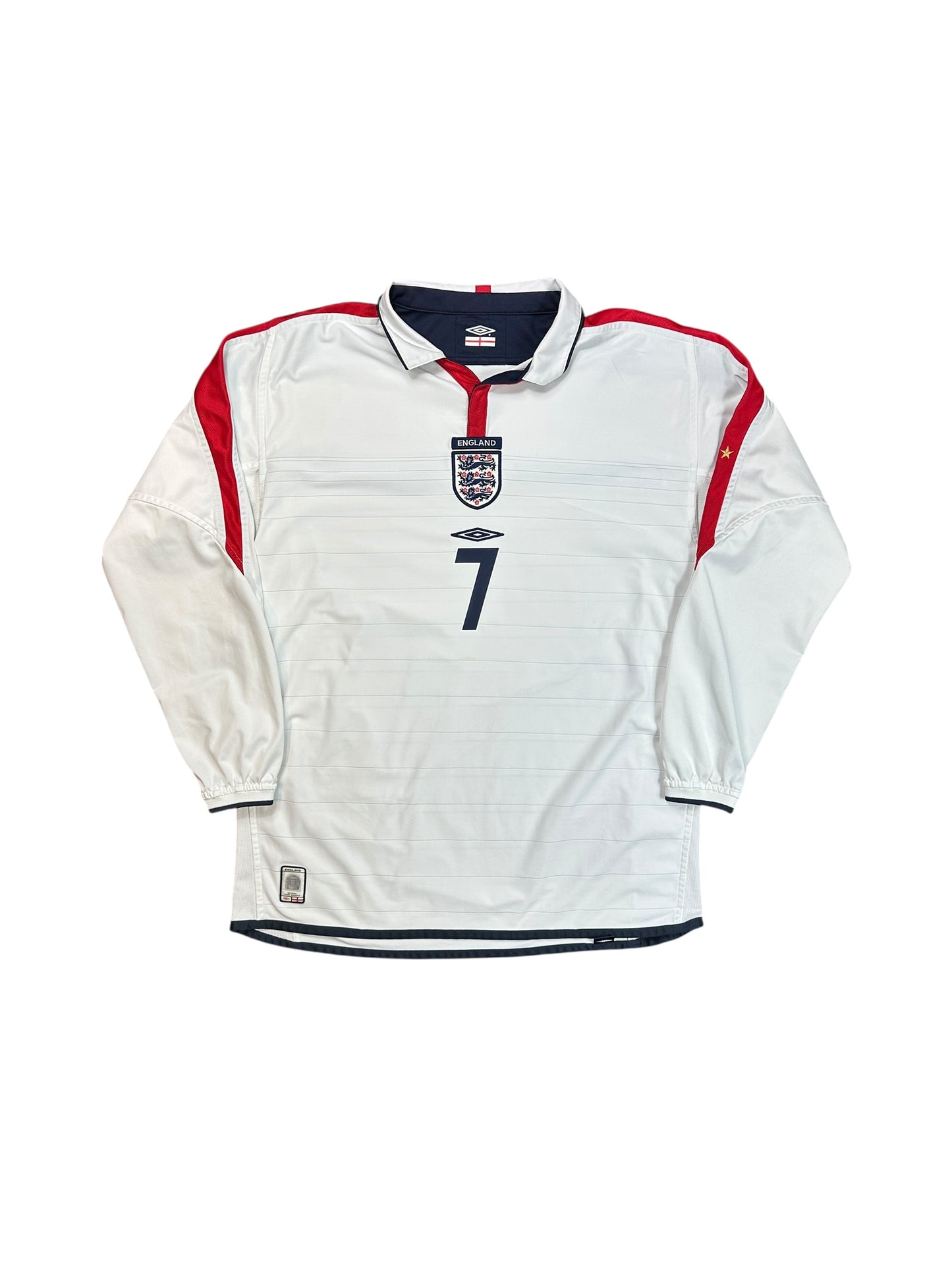England 2003/05 Beckham Long Sleeve Home Jersey
