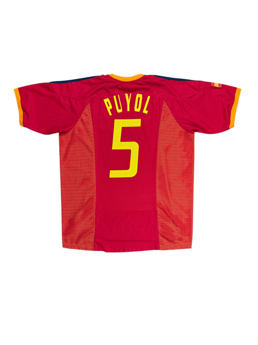 Spain 2002 Puyol Home Jersey