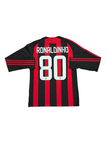 Ac Milan 2008/09 Ronaldinho Long Sleeve Home Jersey