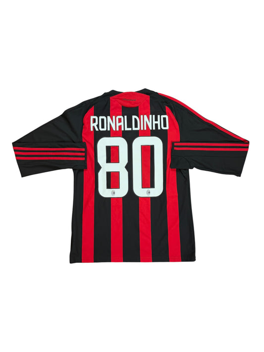 Ac Milan 2008/09 Ronaldinho Long Sleeve Home Jersey