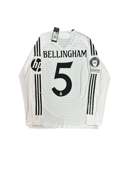 Real Madrid 2024/25 Bellingham Long Sleeve Home Jersey (Player Version)