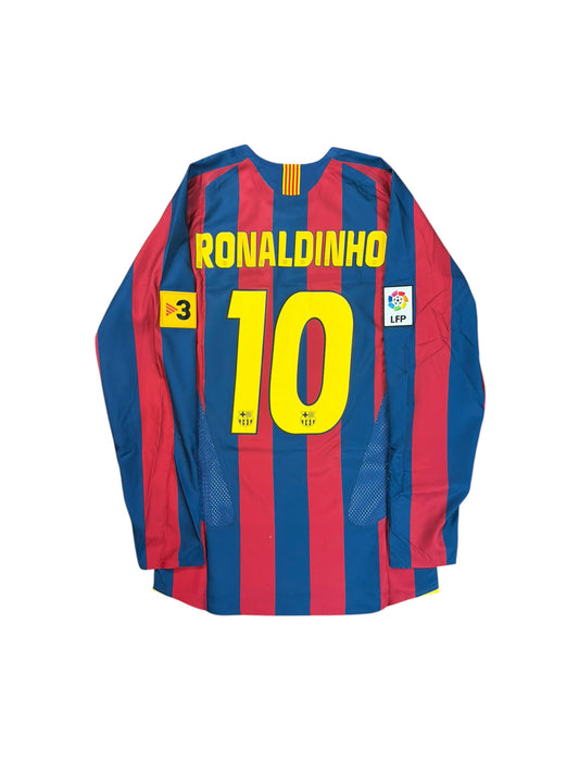 Barcelona 2005/06 Ronaldinho Long Sleeve Home Jersey (2026 Retro)