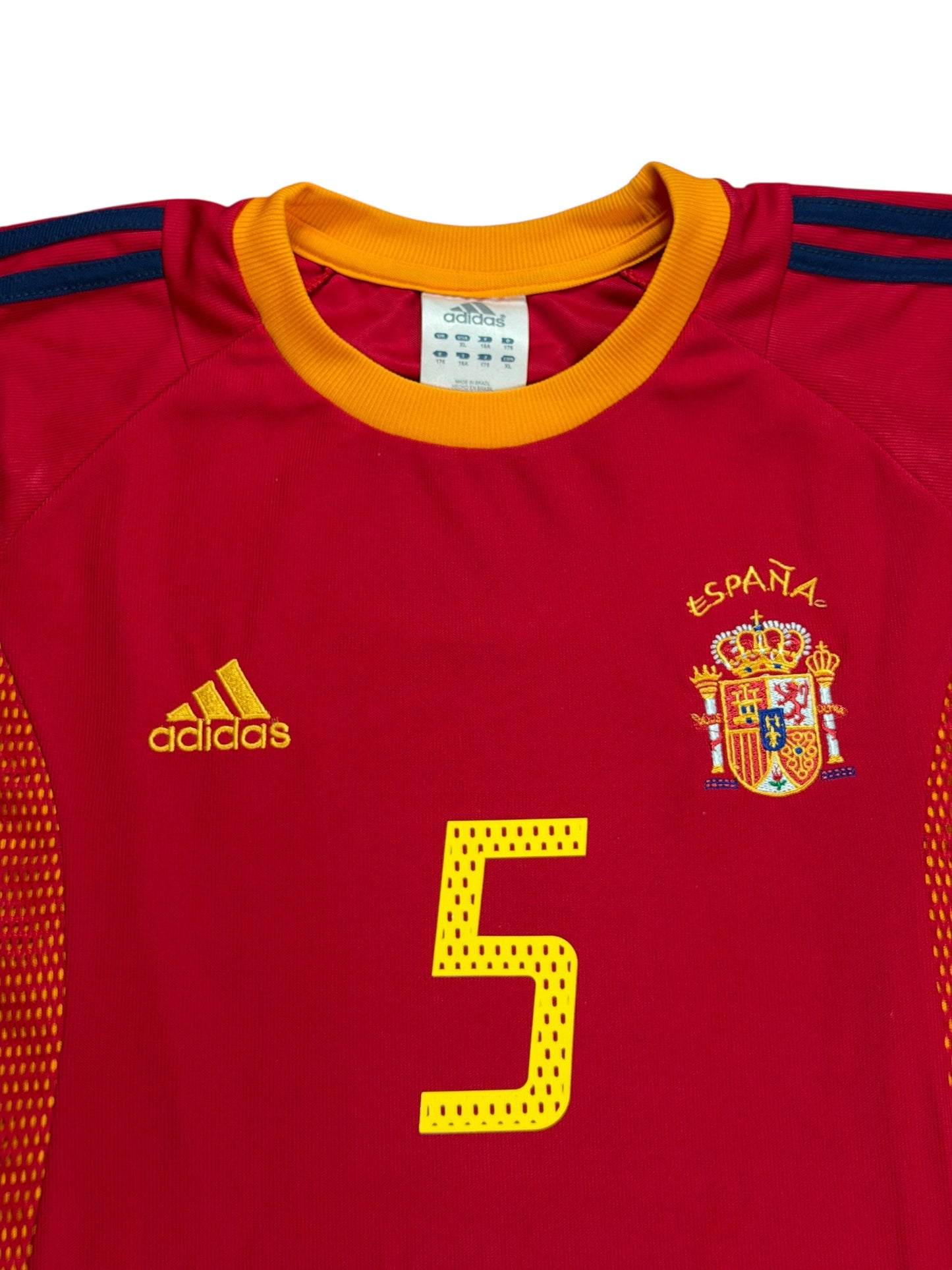 Spain 2002 Puyol Home Jersey