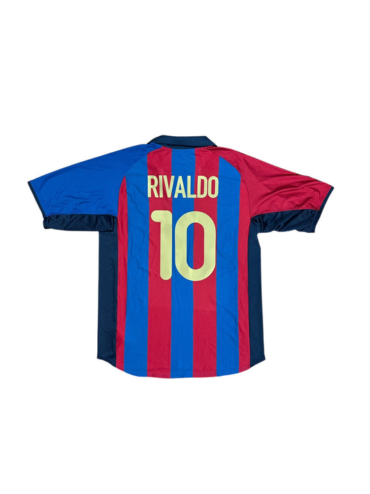 Barcelona 2001/02 Rivaldo Home Jersey