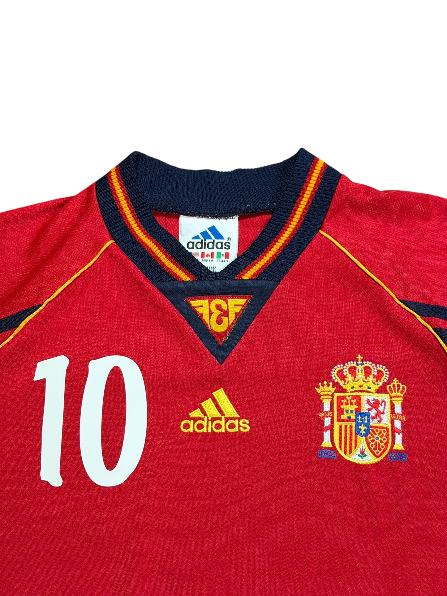 Spain 1998 Raul Home Jersey