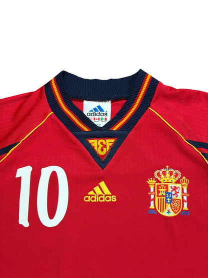 Spain 1998 Raul Home Jersey