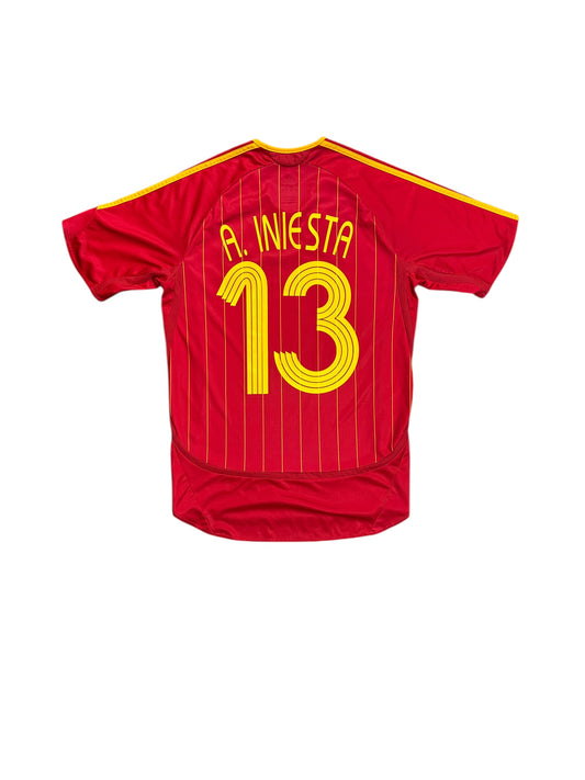 Spain 2006 Iniesta Home Jersey