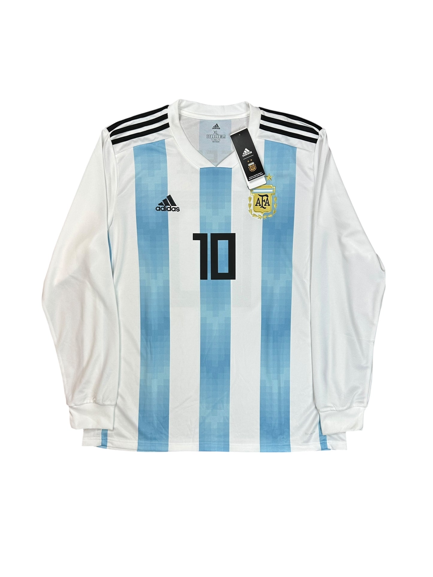 Argentina 2018 Messi Long Sleeve Home Jersey