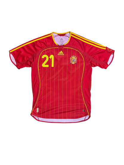 Spain 2006 David Villa Home Jersey