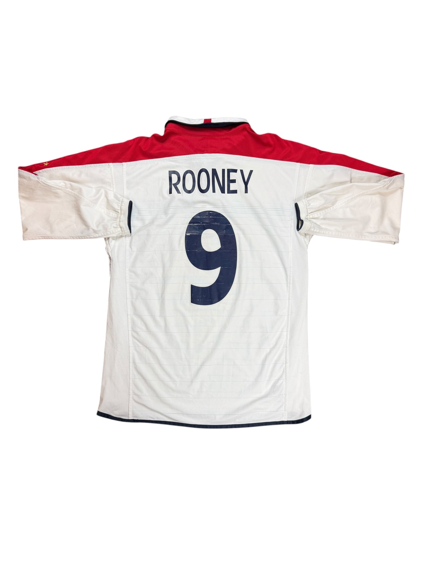 England 2004 Rooney Long Sleeve Home Jersey