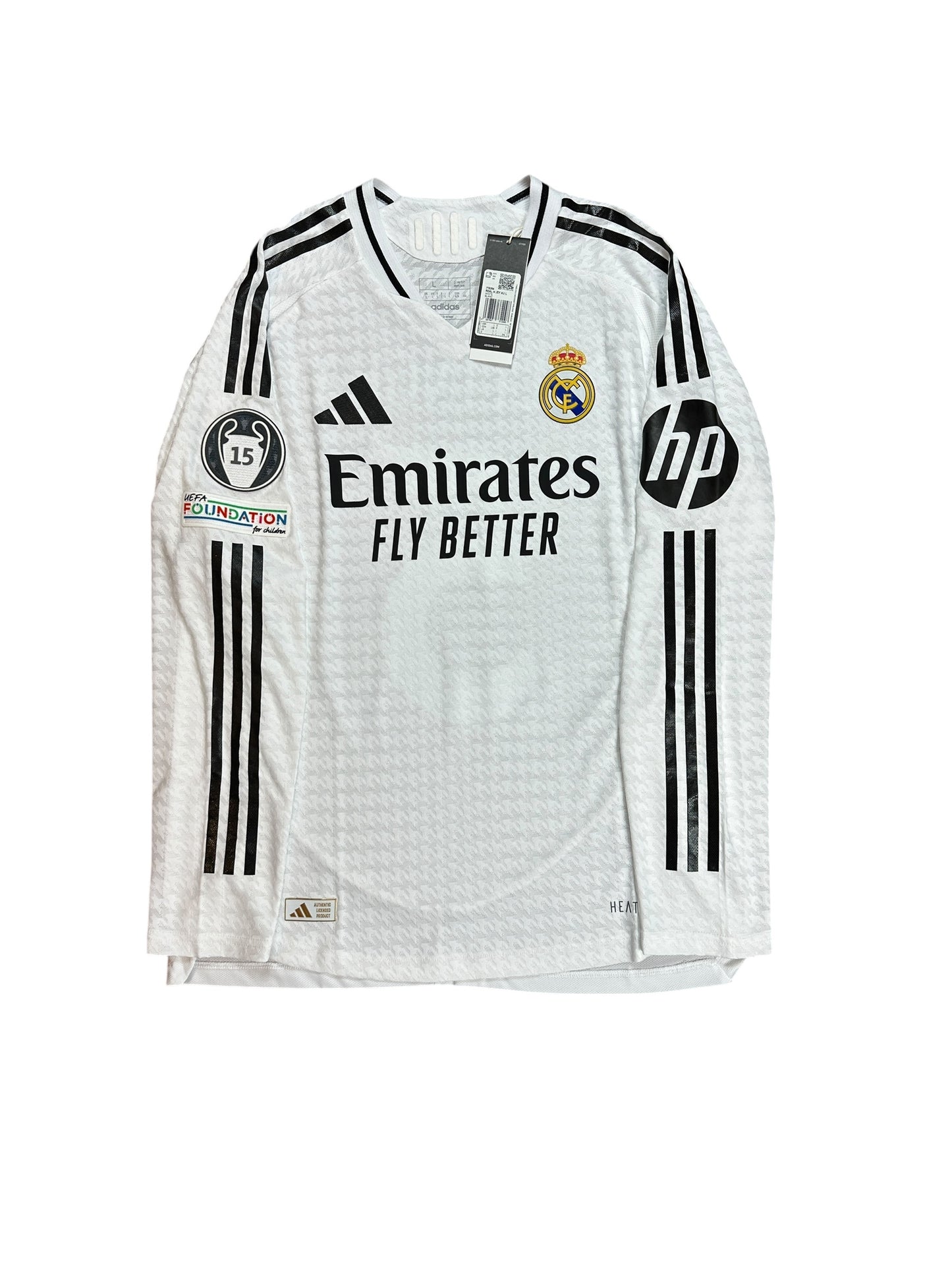 Real Madrid 2024/25 Bellingham Long Sleeve Home Jersey (Player Version)