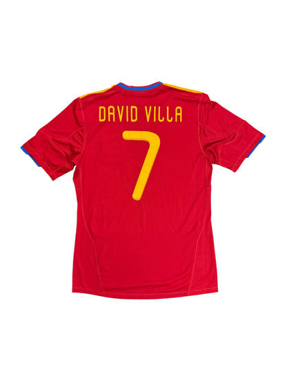 Spain 2010 David Villa Home Jersey