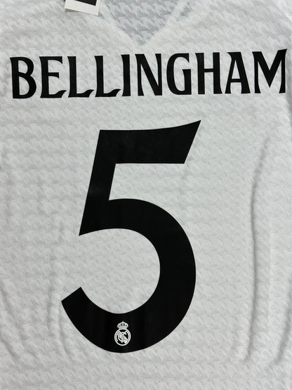 Real Madrid 2024/25 Bellingham Long Sleeve Home Jersey (Player Version)