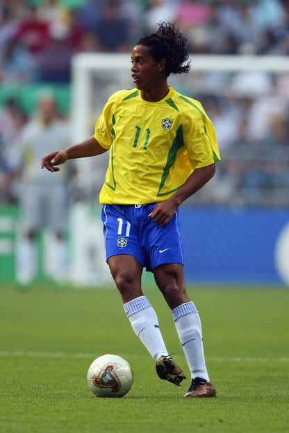 Brazil 2002 Ronaldinho Home Jersey