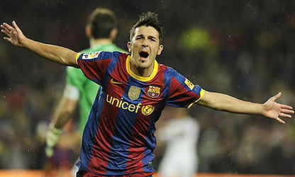 Barcelona 2010/11 David Villa Home Jersey