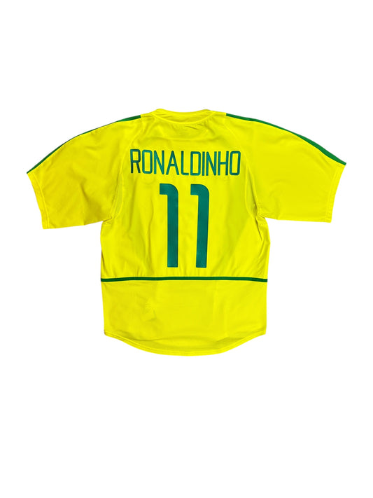 Brazil 2002 Ronaldinho Home Jersey