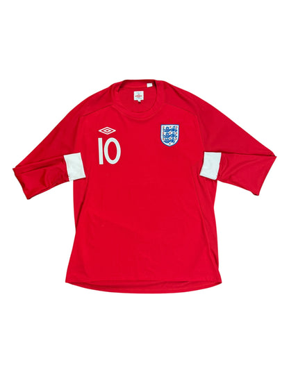 England 2010 Rooney Long Sleeve Away Jersey