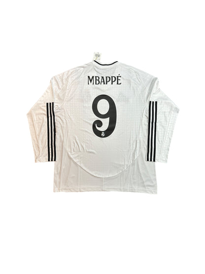 Real Madrid 2024/25 Mbappe Long Sleeve Home Jersey