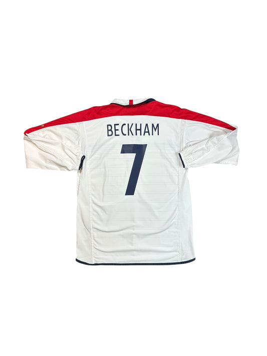 England 2003/05 Beckham Long Sleeve Home Jersey