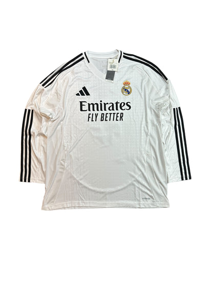 Real Madrid 2024/25 Mbappe Long Sleeve Home Jersey